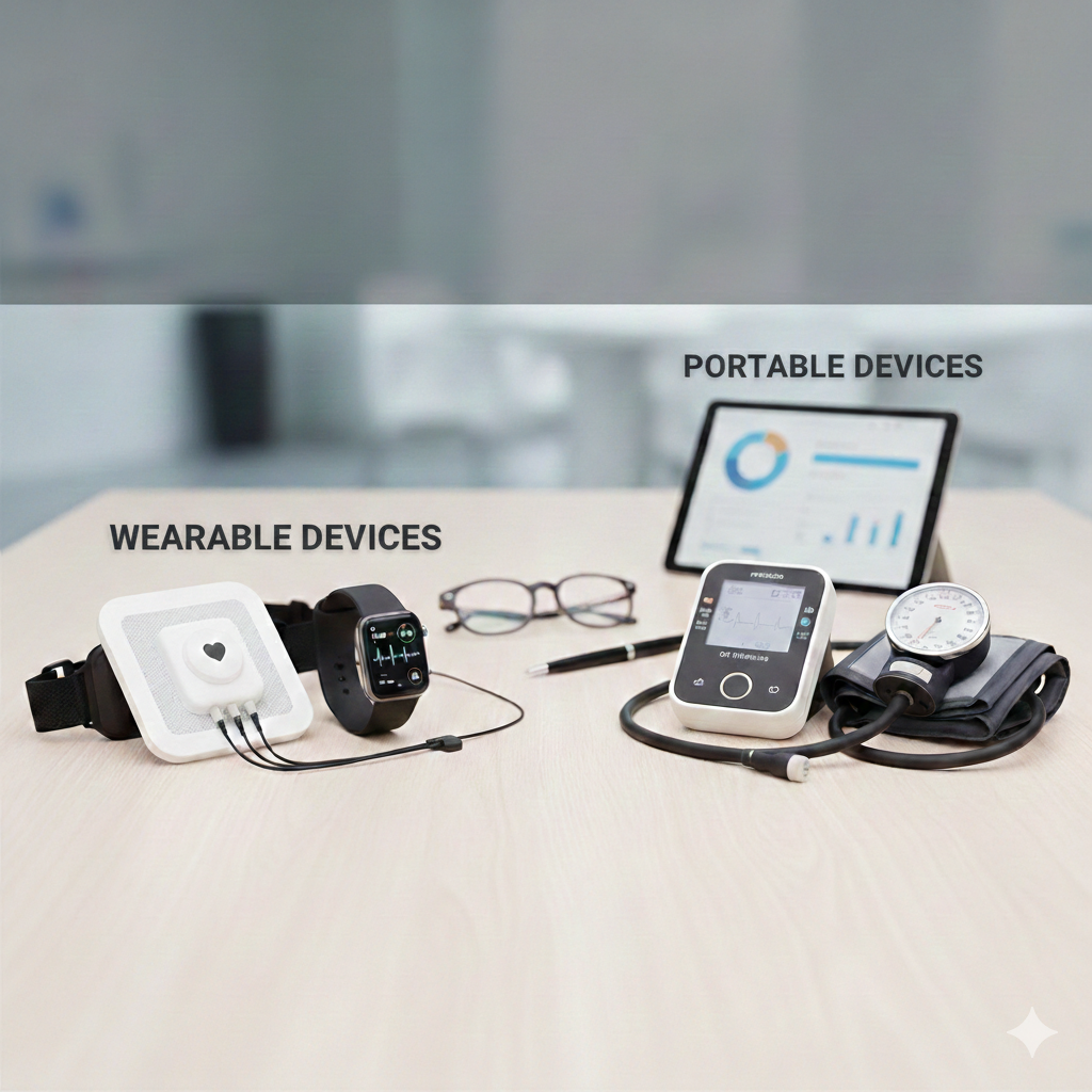 Comparing Wearable and Portable Cardiac Devices for health tracking