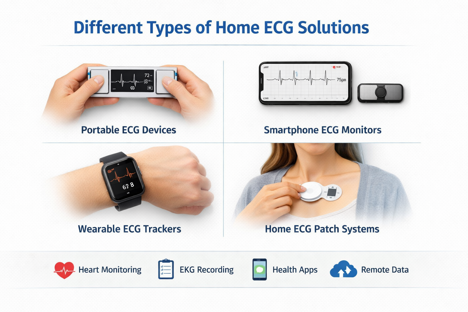 Different types of home ECG machines portable devices