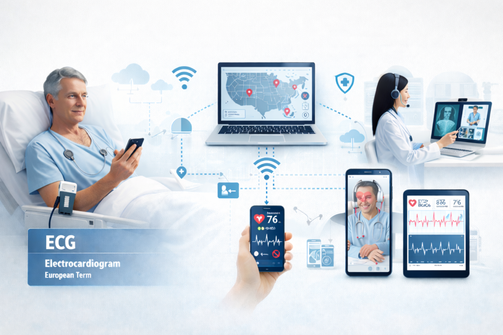 Remote Monitoring and Telehealth Integration using EKG monitoring device
