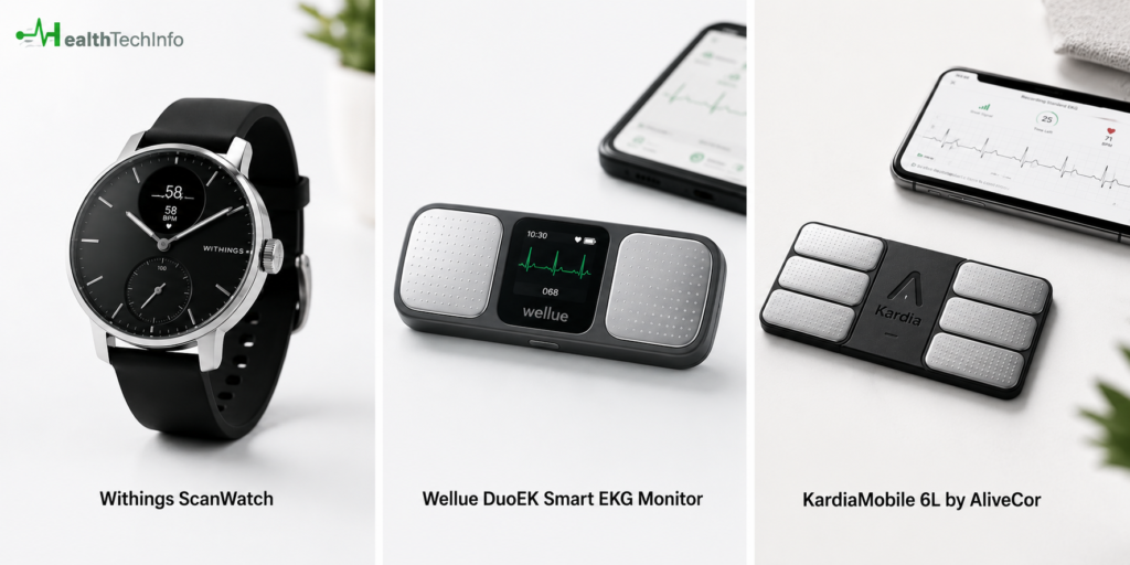 Best Personal EKG Monitor Picks- Withings ScanWatch, Wellue DuoEK Smart EKG Monitor,KardiaMobile